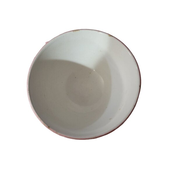 Vintage Italian Ceramic Bowl With Pink Rim - Picture 2 of 6